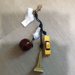 Coach New York bag charm with Yellow Taxi, Red Apple and Gold Empire State Bldg